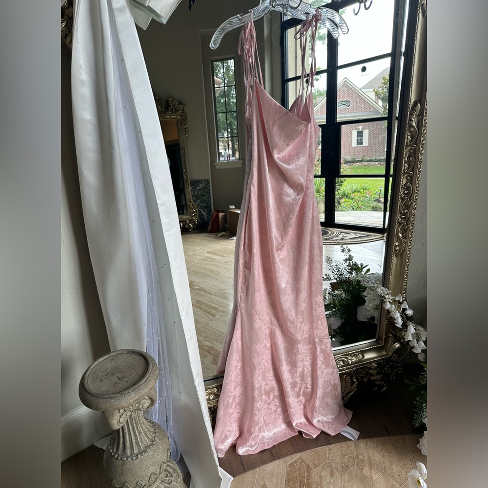 Elegant Pink Satin Gown NWT XS